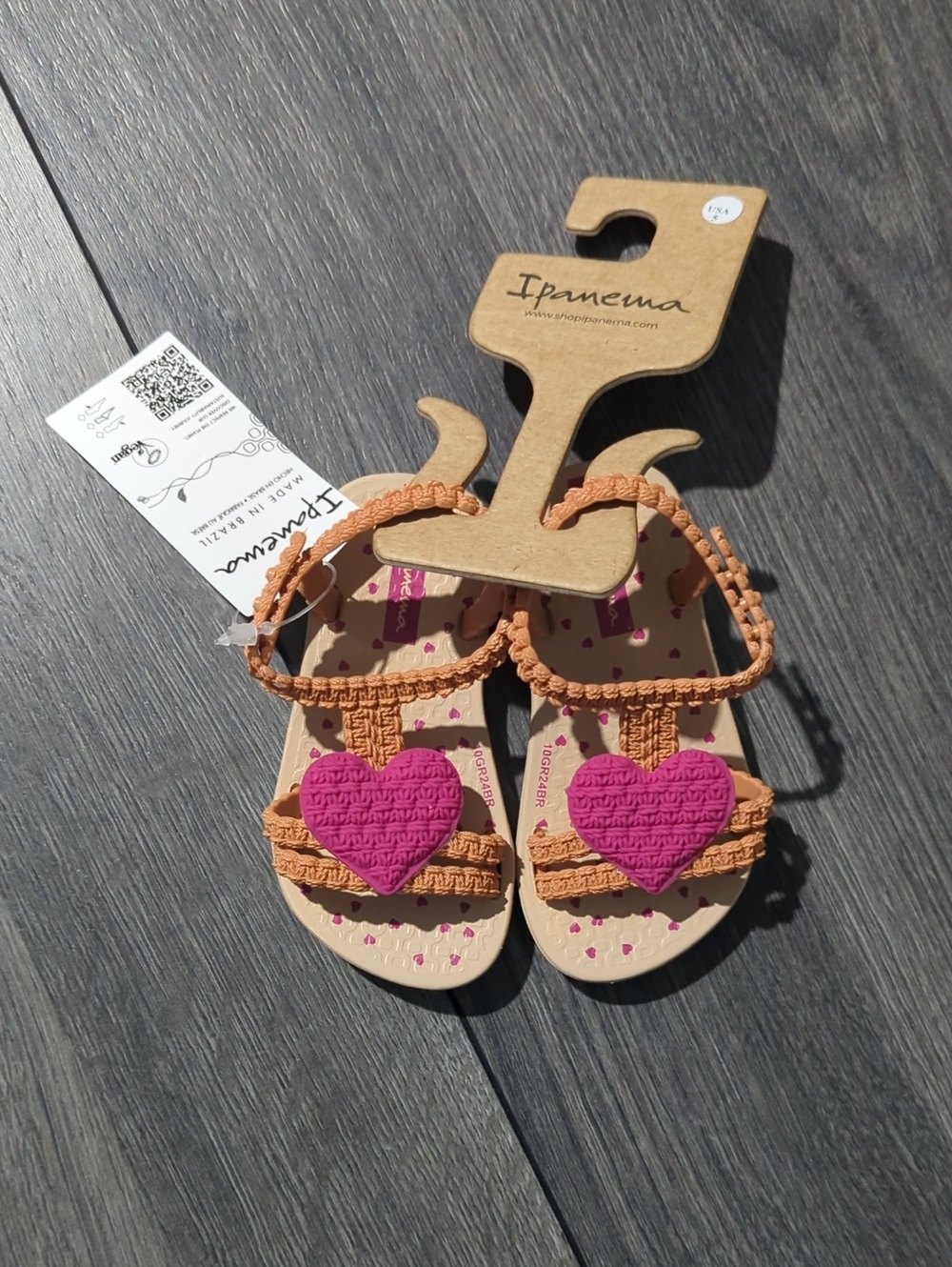 Ipanema Toddler Pink Heart Sandals with Braided Straps